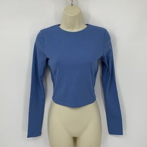 Susana Monaco long sleeve top shirt blouse jersey knit cornflower blue new XS